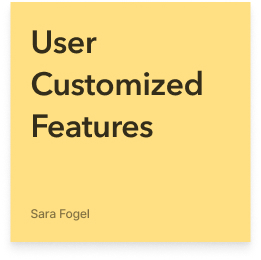 User-Customized-features